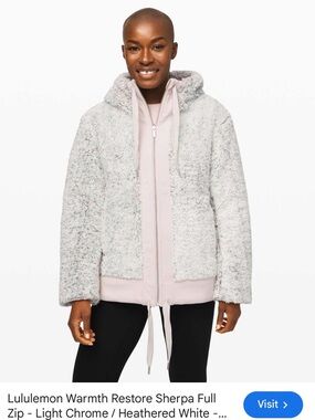 Lululemon Warmth Restore Sherpa Reversible Full Zip Trench / Beige XL